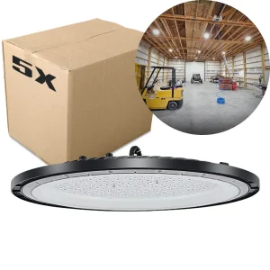 Industrilampe - 5-Pak - LED High Bay - 6000K - 24.000lm - 200W - YORK - Sort